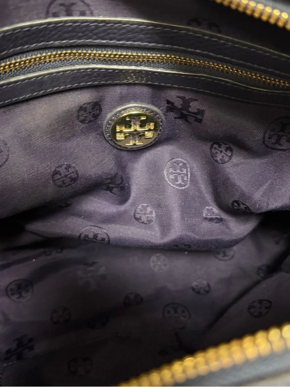 Tory Burch Navy Pebbled Leather shoulder Bag Crossbody Bag